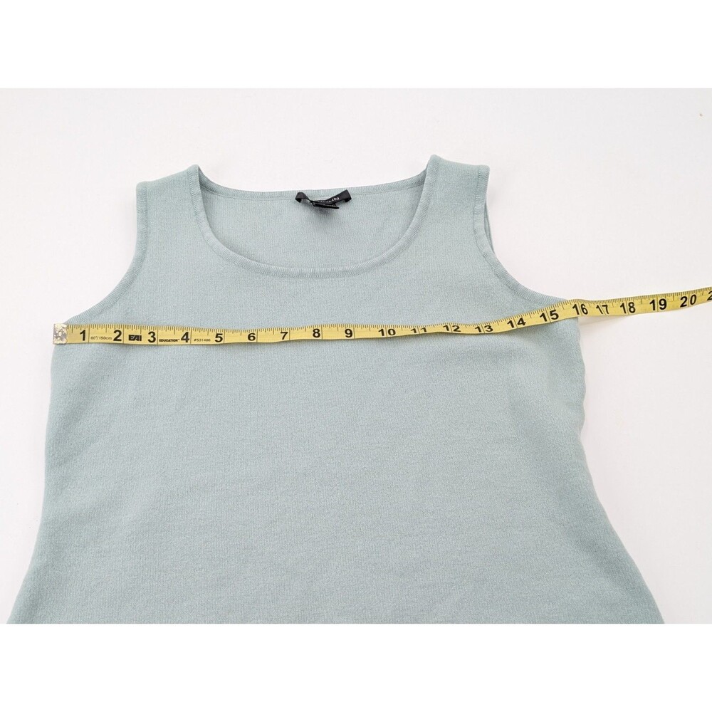 St John Wool Blend Light Blue Sleeveless Sweater Tank Blouse Top Size Small - Picture 3 of 6